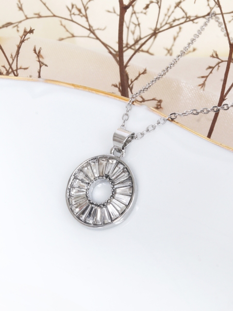 

Ayesha Silver-Toned Pendant With Chain