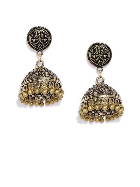 

Ayesha Gold-Toned Antique Dome Shaped Jhumkas