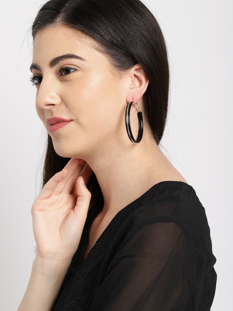

Ayesha Set of 3 Hoop Earrings, Black