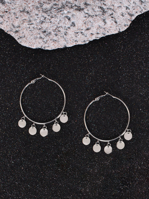 

Ayesha Silver-Toned Circular Hoop Earrings