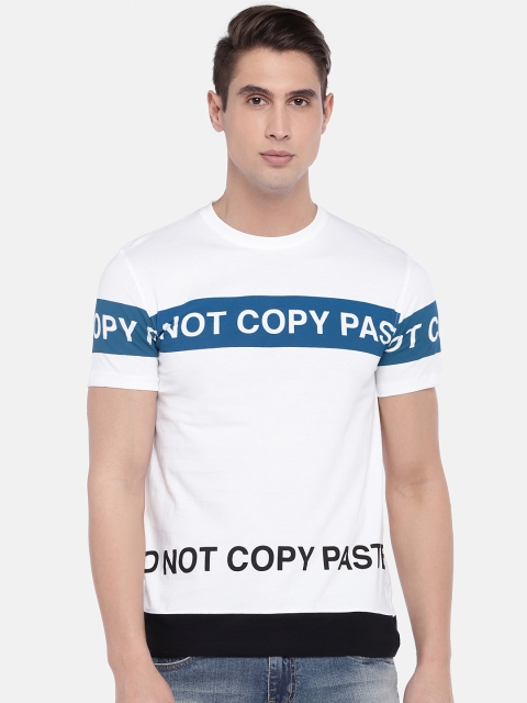 

Globus Men White Printed Round Neck T-shirt