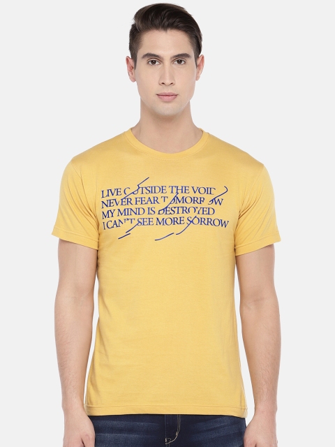 

Globus Men Yellow Printed Round Neck T-shirt