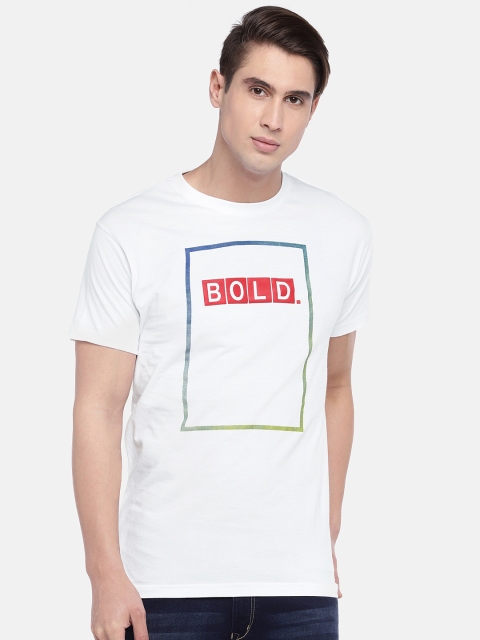 

Globus Men White Solid Round Neck T-shirt