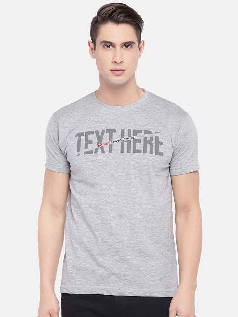 

Globus Men Grey Printed Round Neck T-shirt
