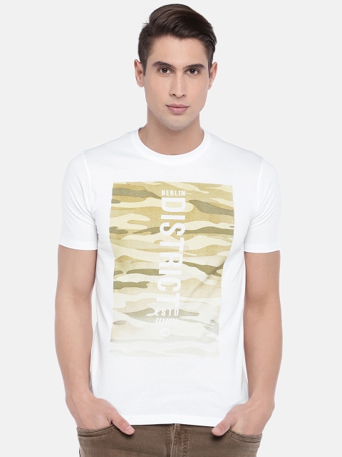 

Globus Men White Printed Round Neck T-shirt