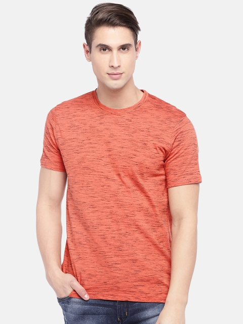 

Globus Men Orange Solid Round Neck T-shirt