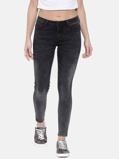 

ZHEIA Women Black Skinny Fit Mid-Rise Clean Look Jeans