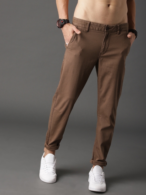 

The Roadster Lifestyle Co Men Brown Solid Trousers