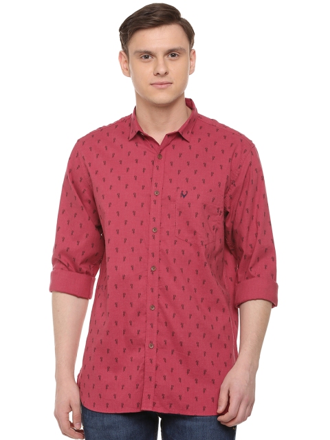 

Allen Solly Men Pink Slim Fit Printed Casual Shirt