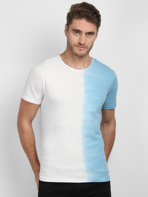 

LA LOFT Men White Dyed Round Neck T-shirt