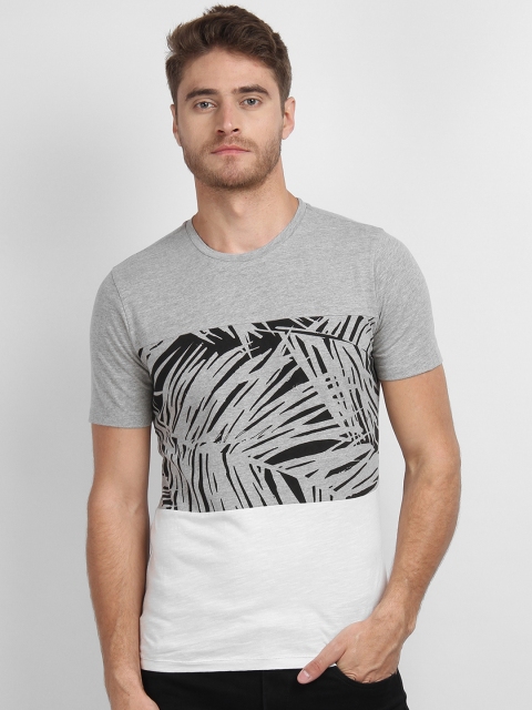 

LA LOFT Men Grey Printed Round Neck T-shirt