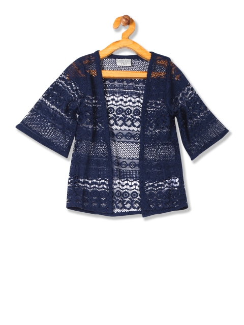 

Cherokee Blue Solid Open Front Shrug