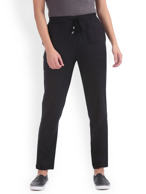 

Cherokee Women Black Regular Fit Solid Regular Trousers