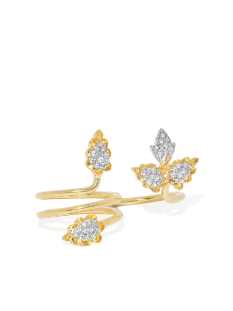 

Spargz Women Gold Plated Cubic Zirconia Finger Ring