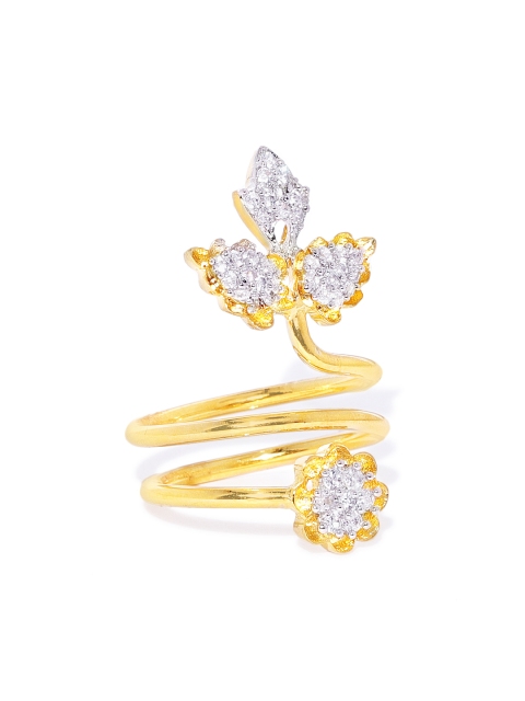 

Spargz Women Gold Plated Cubic Zirconia Finger Ring