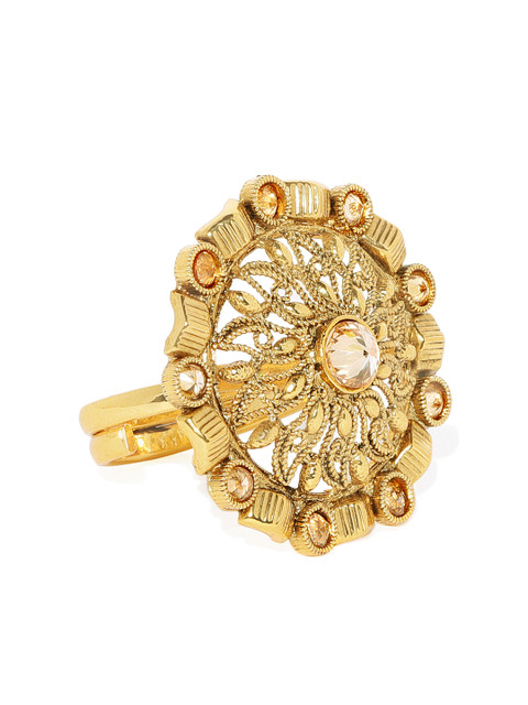 

Spargz Women Gold Plated Cubic Zirconia Finger Ring