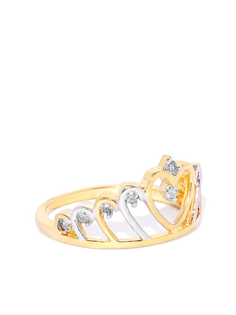 

Spargz Women Gold Plated Cubic Zirconia Finger Ring