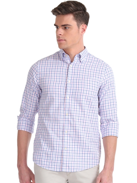 

GANT Men Pink & Blue Regular Fit Checked Casual Shirt