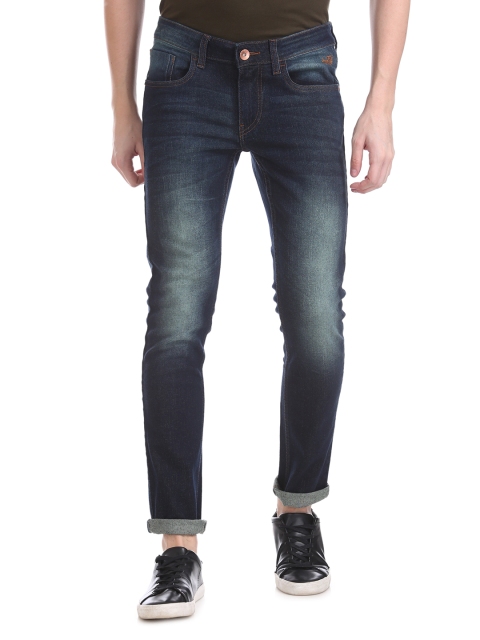

Flying Machine Men Blue Skinny Fit Low-Rise Clean Look Stretchable Jeans