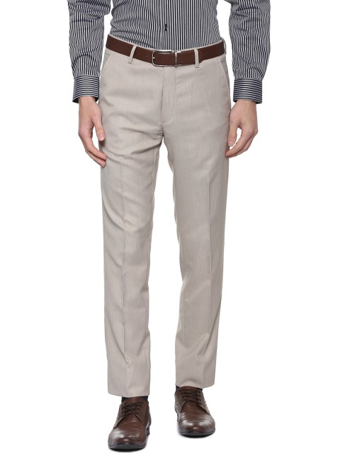 

Van Heusen Men Grey Slim Fit Self Design Formal Trousers