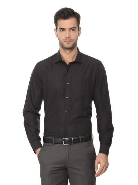 

Van Heusen Men Black Regular Fit Self Design Formal Shirt