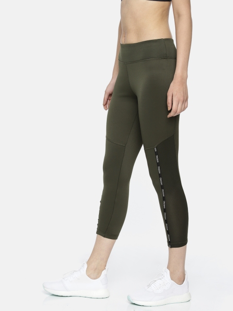 

Kappa Women Olive Green Solid Sports Tights