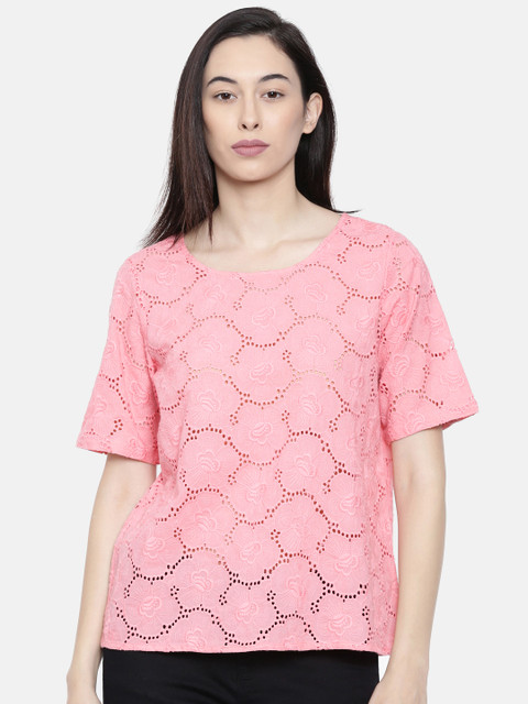 

Fame Forever by Lifestyle Women Pink Self Design Top