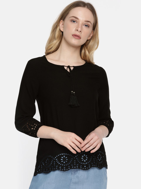 

Fame Forever by Lifestyle Women Black Solid Top