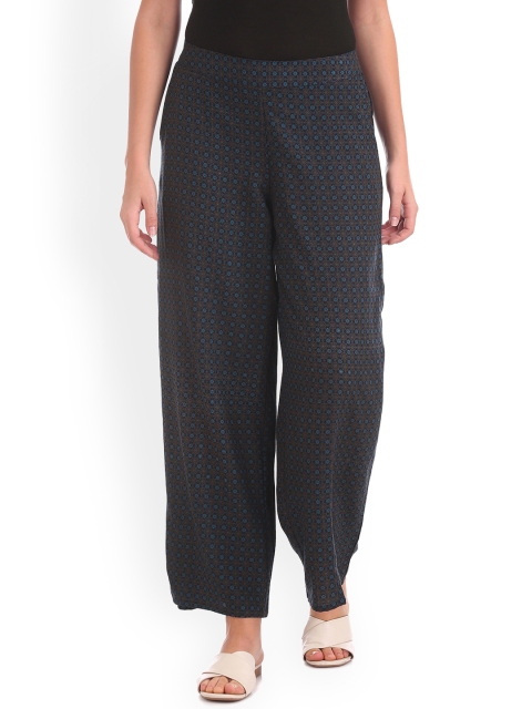 

Bronz Women Blue Straight Printed Palazzos