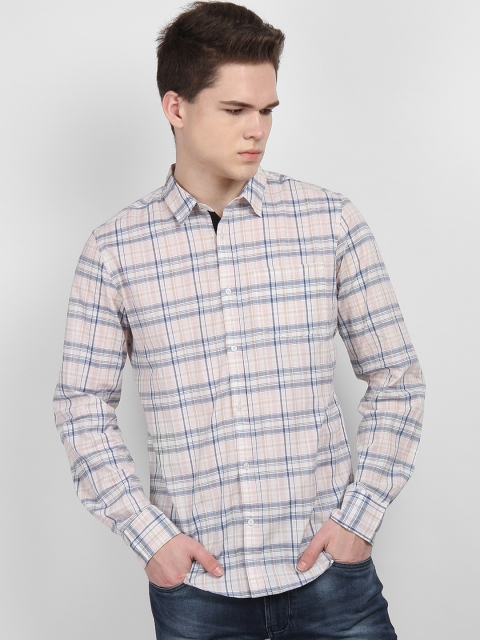 

LA LOFT Men Off-White Regular Fit Checked Casual Shirt