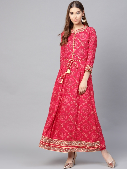 

ANAISA Women Pink Embroidery Maxi Dress