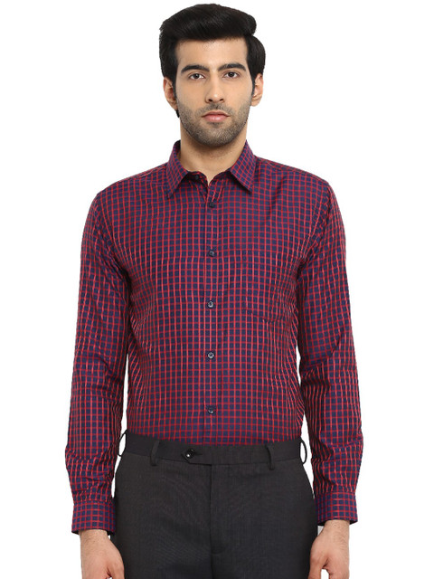 

Next Look Men Blue & Red Regular Fit Checked Formal Shirt