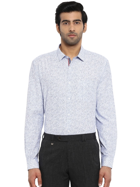 

Next Look Men Blue & White Slim Fit Printed Semiformal Shirt