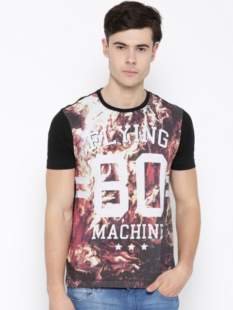 

Flying Machine Black Printed Pure Cotton T-shirt