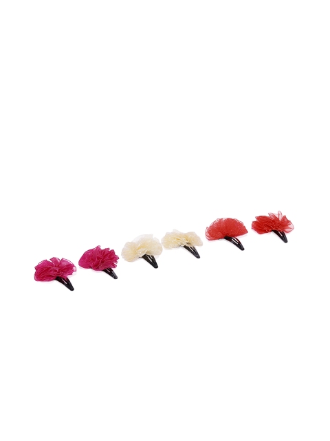 

Magic Needles Red & Off-White Tic Tac Hair Clips