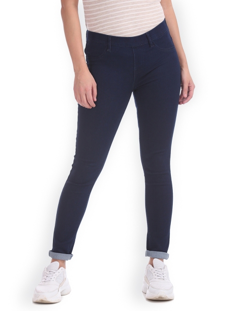 

Cherokee Women Blue Solid Slim-Fit Jeggings