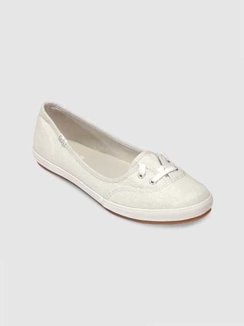 

Keds Women Off-White TEACUP LUREX STRIPE Sneakers