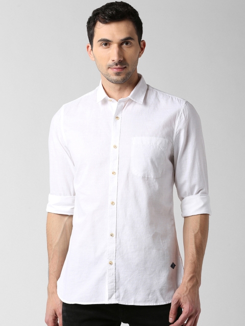 

Peter England Casuals Men White Slim Fit Solid Casual Shirt