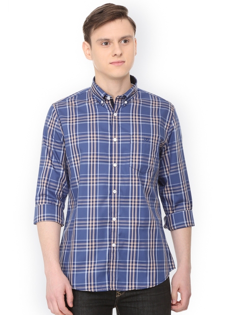 

Van Heusen Sport Men Blue Slim Fit Checked Casual Shirt
