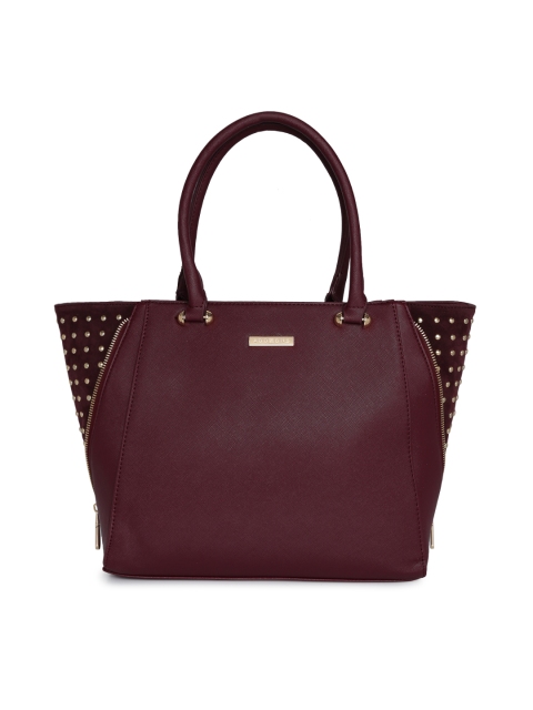 

Addons Maroon Embellished Handheld Bag