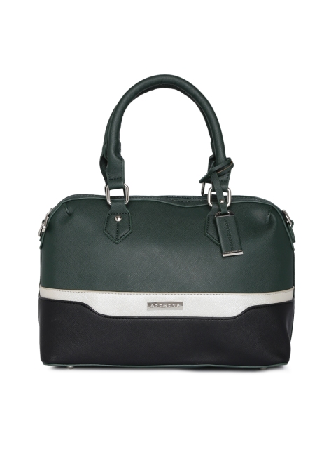 

Addons Green & Black Colourblocked Handheld Bag