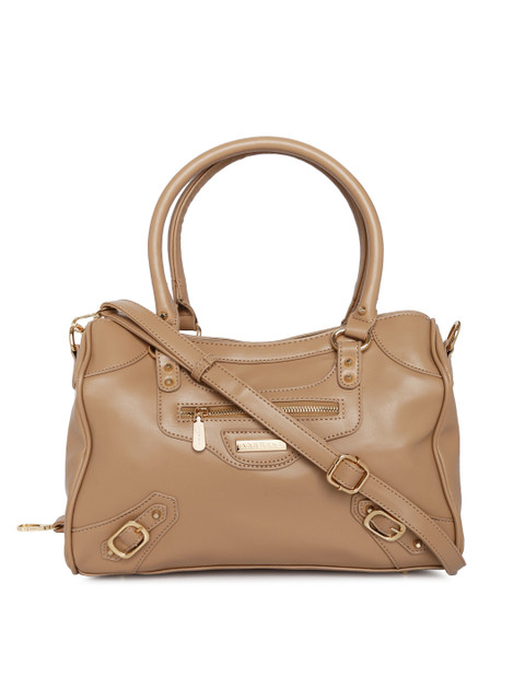

Addons Beige Solid Handheld Bag