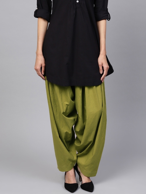 

Nayo Women Olive Green Solid Patiala Salwar