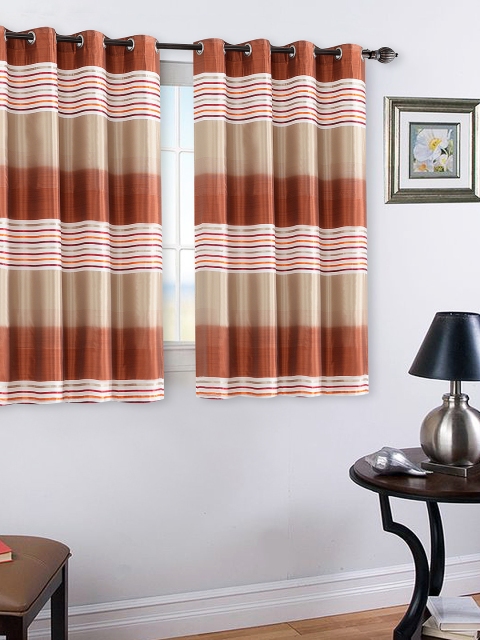 

Deco Window Brown & Beige Set of Single Window Curtains