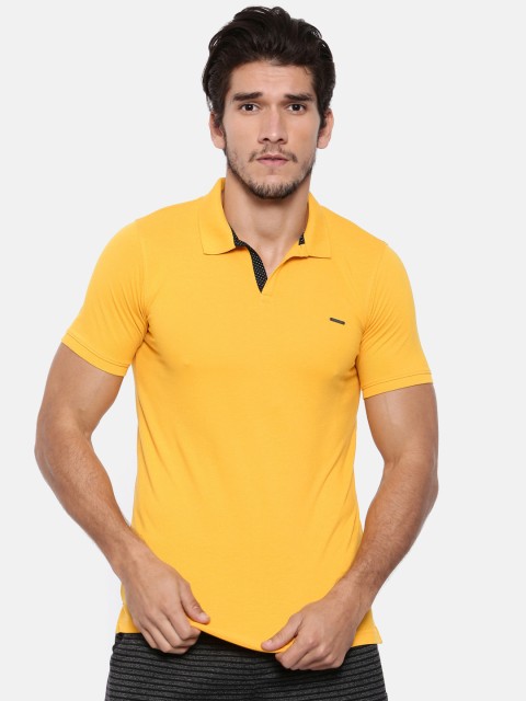

Proline Active Men Yellow Solid Polo Collar T-shirt