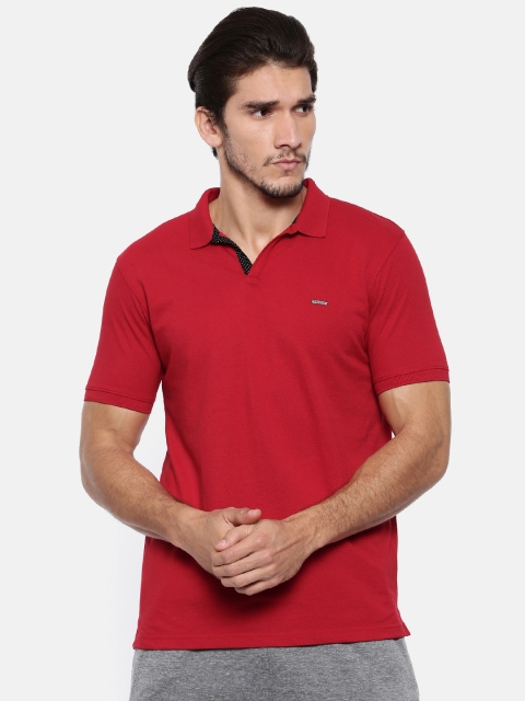 

Proline Men Red Solid Polo Collar T-shirt