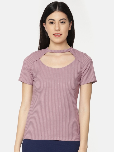 

CODE by Lifestyle Women Purple Self Design Top