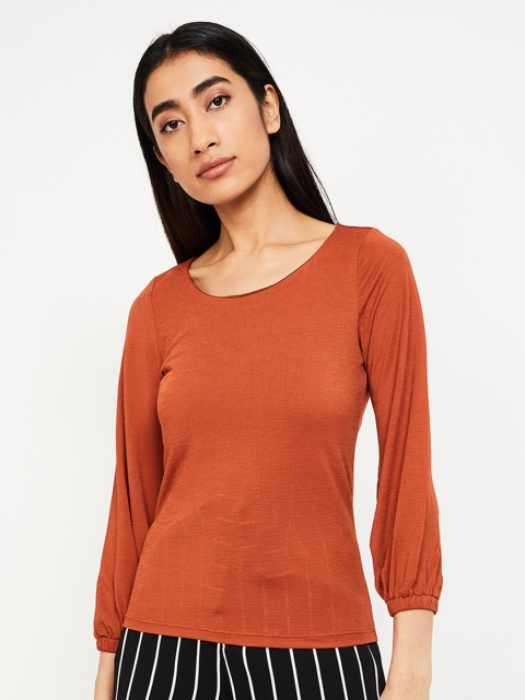 

CODE by Lifestyle Women Tan Brown Solid Top