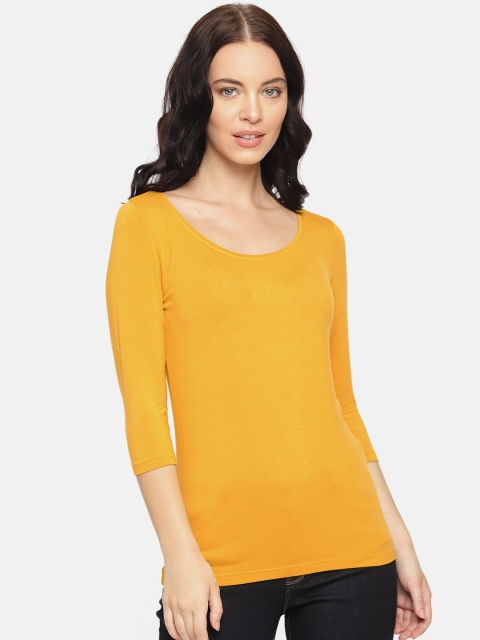 

CODE by Lifestyle Women Mustard Yellow Solid Top