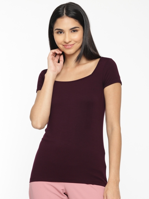 

CODE by Lifestyle Women Burgundy Solid Top